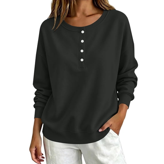 Button Up Sweatshirt for Women Ribbed Long Sleeve Stand Collar Hoodies Lightweight T-shirts Fashionable Blouses Comfortable Shirt 2026 Fall Outfits for Women, Gray, M