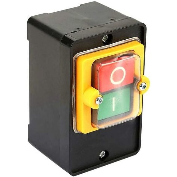 Button Switch Motor Start Stop Switch AC220V/380V 10A Waterproof On/Off Button Two Buttons with Dust Box Holder