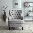thumbnail image 1 of Button Tufted Accent Chair with Nailhead, Gray White Color, 1 of 4