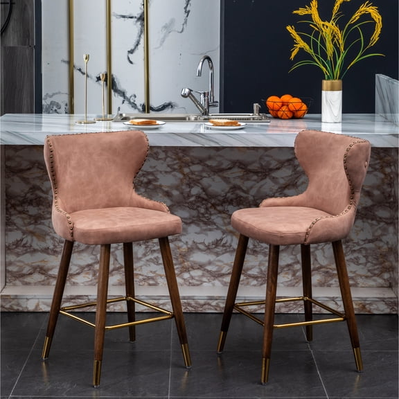 Button Tufted Backrest / Restaurant Booth / Pink Faux Leather Seats