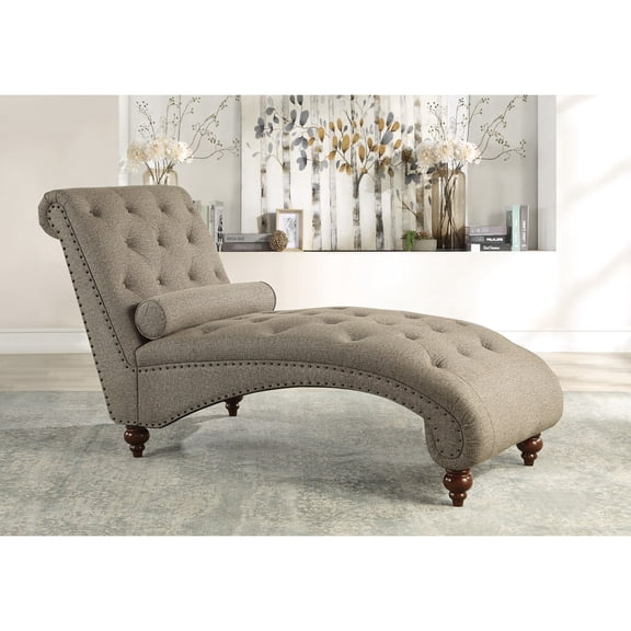 Button - Tufted Chaise Lounge | Great for Primary Living Area with Comfort Padding | 100% Polyester Upholstery | Resolves Lack of Cozy Seating Option