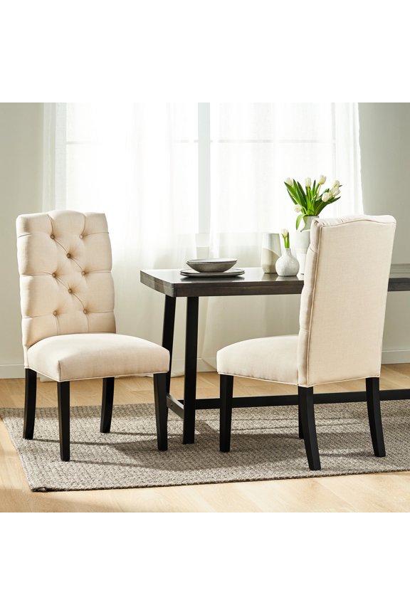 Button-Tufted Dining Chairs Set / Create a Cozy Conversation Spot