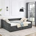 thumbnail image 1 of Button Tufted Elegance & Cozy Foam Padding - Queen Daybed with Storage Drawers, 1 of 4