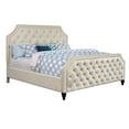 thumbnail image 1 of Button Tufted Fabric Upholstered Queen Bed with Corner Cut Design, Beige - Saltoro Sherpi, 1 of 5