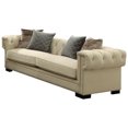 thumbnail image 1 of Button Tufted Sofa with 4 Pillows, Cream, 1 of 5