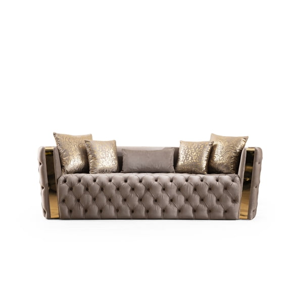 Button - Tufted Sofa with High - Density Foam / Glamorous Addition to Your Home