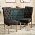 thumbnail image 1 of Button Tufted Solid Wood Dining Chair Set, Charcoal, in Kitchen / Create a Cozy Dining Environment, 1 of 6
