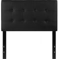Button Tufted Upholstered Padded Twin Size Bed Headboard in Black Vinyl