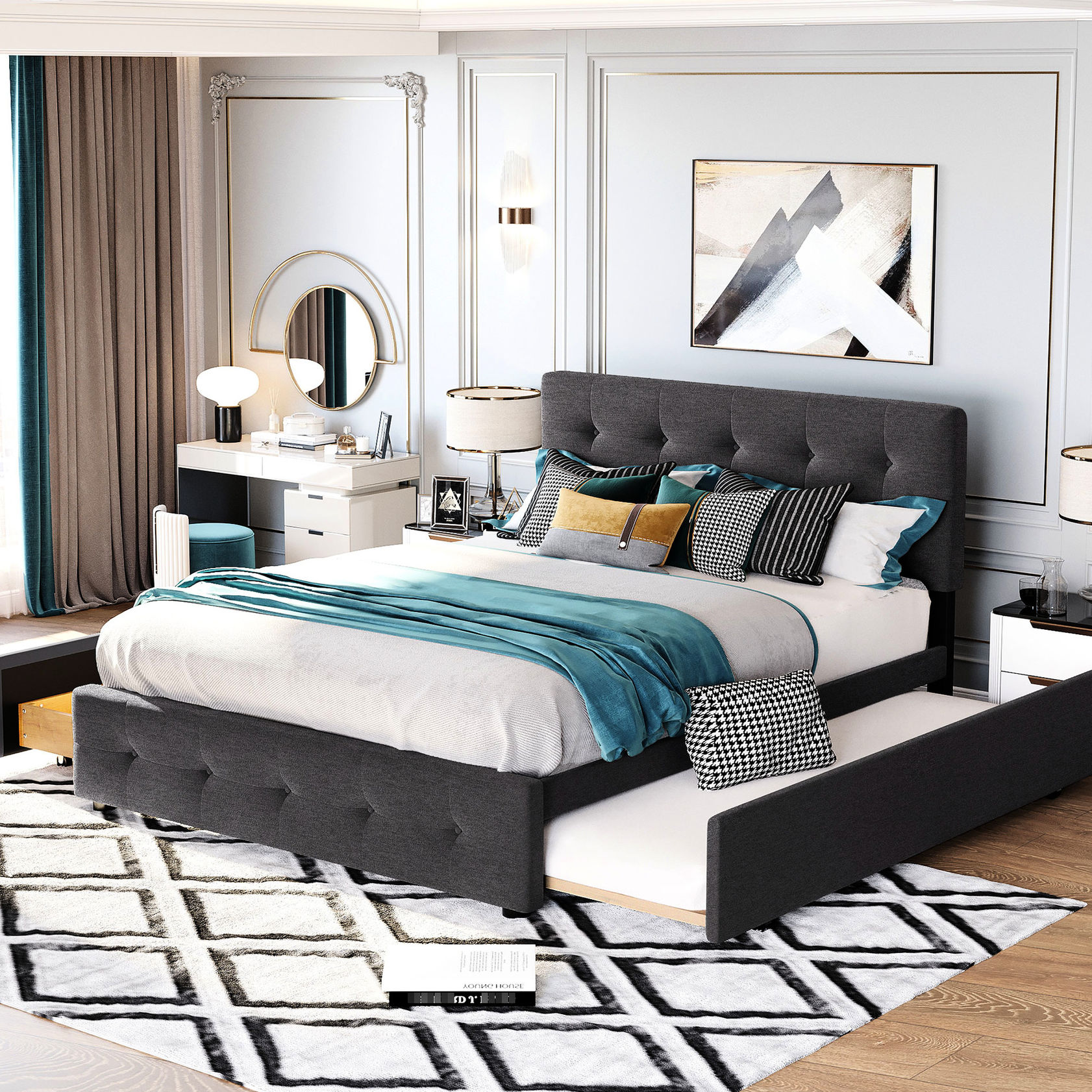 Button - Tufted Upholstery | Queen - Sized Bed for a Cozy Sleep ...