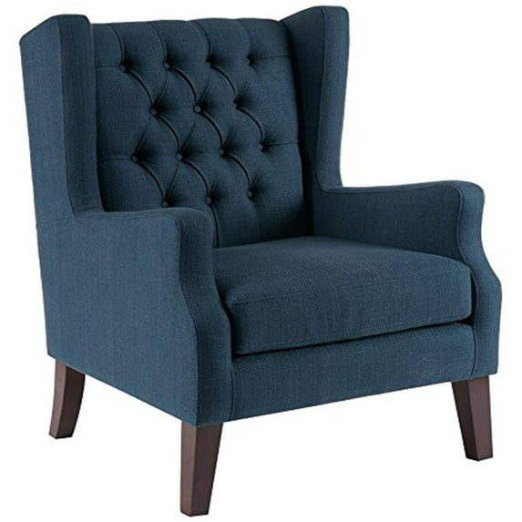 Button Tufted Wing Chair Maxwell/Navy