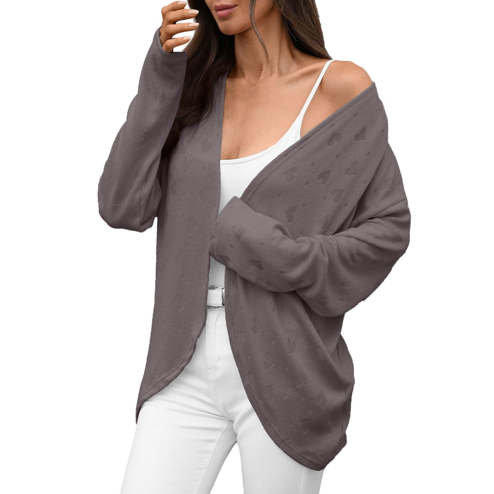 Button Up Cardigan Women Long Sleeve Solid Knit Cardigan Sweater Open