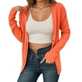 thumbnail image 1 of Button Up Cardigans Women Women Knit Cardigan Sweater Lightweight Long Sleeve Open Front Casual Cardigan Women Orange L, 1 of 5