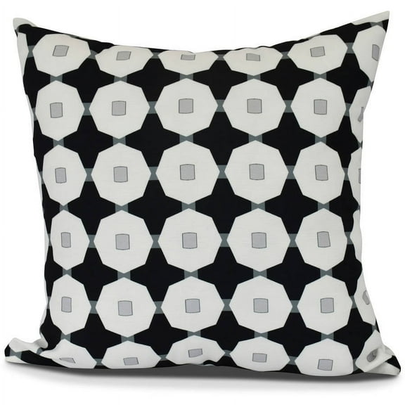 Button Up Geometric Print Pillow