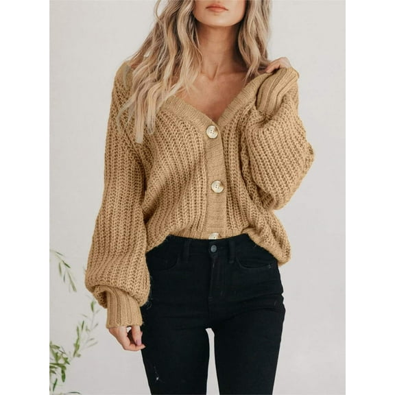 Button Up Long Sleeve Cardigan