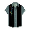 thumbnail image 1 of Button Up Shirt Men Color Block Turndown Collar Short Sleeve Shirt Relaxed Fit Lightweight Casual Cute Shirts, 1 of 8