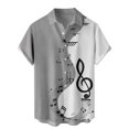 thumbnail image 1 of Button Up Shirt Men Musical Symbol Print Turndown Collar Shirt Short Sleeve Casual Relaxed Fit Lightweight Funny Shirts for Men, 1 of 4