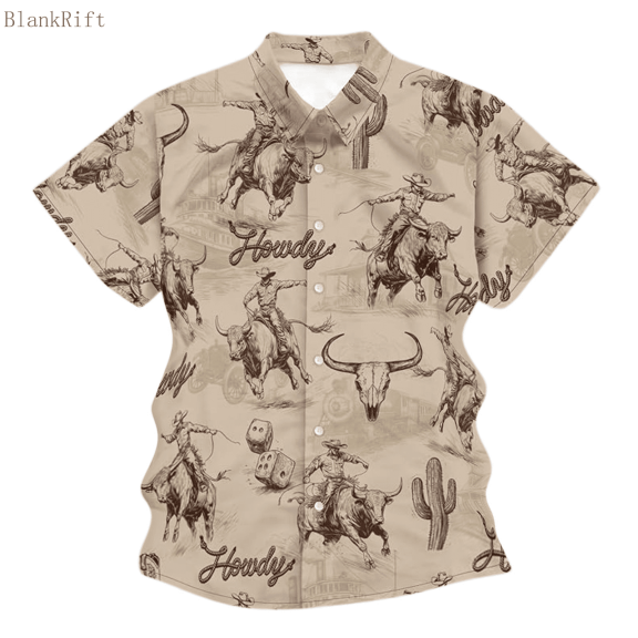 Button Up Shirt Men Vintage Print Smooth Turndown Collar Short Sleeve Shirt Relaxed Fit Men Shirts Graphic Khaki S