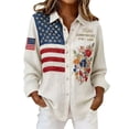 thumbnail image 1 of Button Up Shirt Women 2026 America 250th Anniversary Printed Casual Tops Summer Tops, 1 of 5