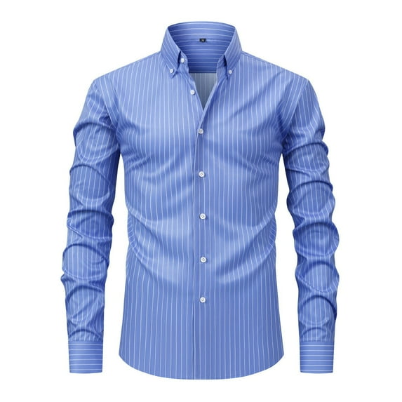 Button Up Shirt for Men Slim Fit Lightweight Formal Dress Shirt Turndown Collar Long Sleeve Stretch Fabric Mens Shirts