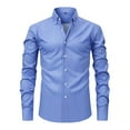 thumbnail image 1 of Button Up Shirt for Men Slim Fit Lightweight Formal Dress Shirt Turndown Collar Long Sleeve Stretch Fabric Shirt Men Graphic, 1 of 8