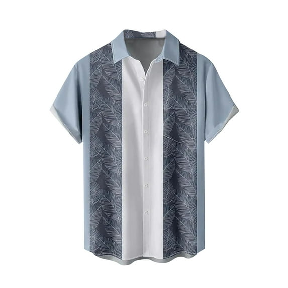 Button Up Shirt for Men Turndown Collar Hawaiian Shirt Lightweight Short Sleeve Aloha Shirt Relaxed Fit Casual Men's Shirts