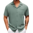 thumbnail image 1 of Button Up Shirts for Men Casual Vocation Beach Short Sleeve T-Shirt with Pocket, XL, 1 of 8