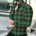thumbnail image 1 of Button Up Shirts for Men with Collared Long Sleeve Shackets Tops Mens Casual Plaid Printed Breathable Lightweight Going-Out Work Tshirts Shirt, 1 of 8