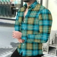 thumbnail image 1 of Button Up Shirts for Men with Collared Long Sleeve Shackets Tops Mens Casual Plaid Printed Breathable Lightweight Going-Out Work Tshirts Shirt, 1 of 7