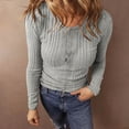 thumbnail image 1 of Button Up Sweaters for Women Crew Neck Basic Fall Tunic Henley Tops Casual Dressy Warm Long Sleeve Knit Cute Tops, 1 of 5