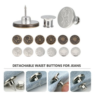 Luxtrada 10Pcs Jeans Retractable Button Adjustable Detachable Extended  Button For Pants 