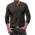 thumbnail image 1 of Button Washed Old V-neck Men's T-shirt, 1 of 9