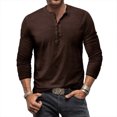 thumbnail image 1 of Button Washed Old V-neck Men's T-shirt, 1 of 8