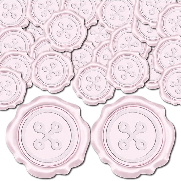 Button Wax Seal Stickers 50Pcs Self Adhesive Wedding Invitation Envelope Sealing Stamp Sticker Pearl Light Pink for Birthday Christmas Wrapping Party DIY Craft Greeting Card Decor diy