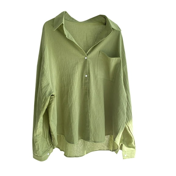 Button down Shirts for Women Fashion Women Casual Long Sleeve Turndown Collar Button Shirt Tops