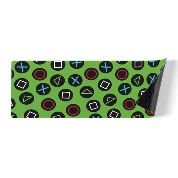 Button green Rubber Rectangular Kitchen Doormat