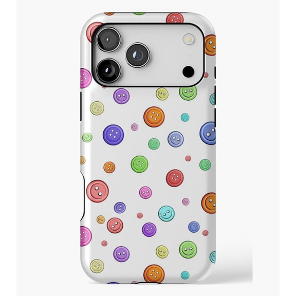 Button pattern - hobbies, sewing M2988, Protective Case for iPhone 17 16 15 14 13 12 11 Pro Max – Modern Unisex Style