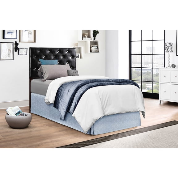 Button - tufted, easy - to - clean faux leather panel | Appropriate for various bed heights, wall - attachable | Decor - coordinating and hassle - free upkeep perk