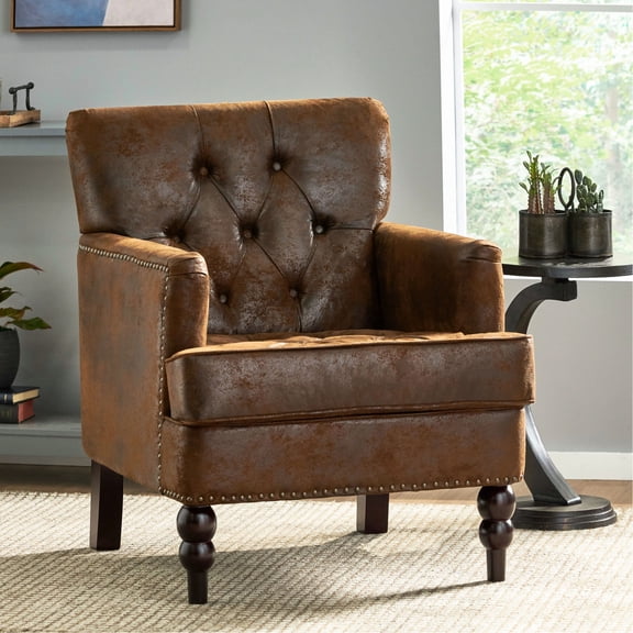Button-tufted style, turned birch legs | Useful for home relaxation, combines style and comfort