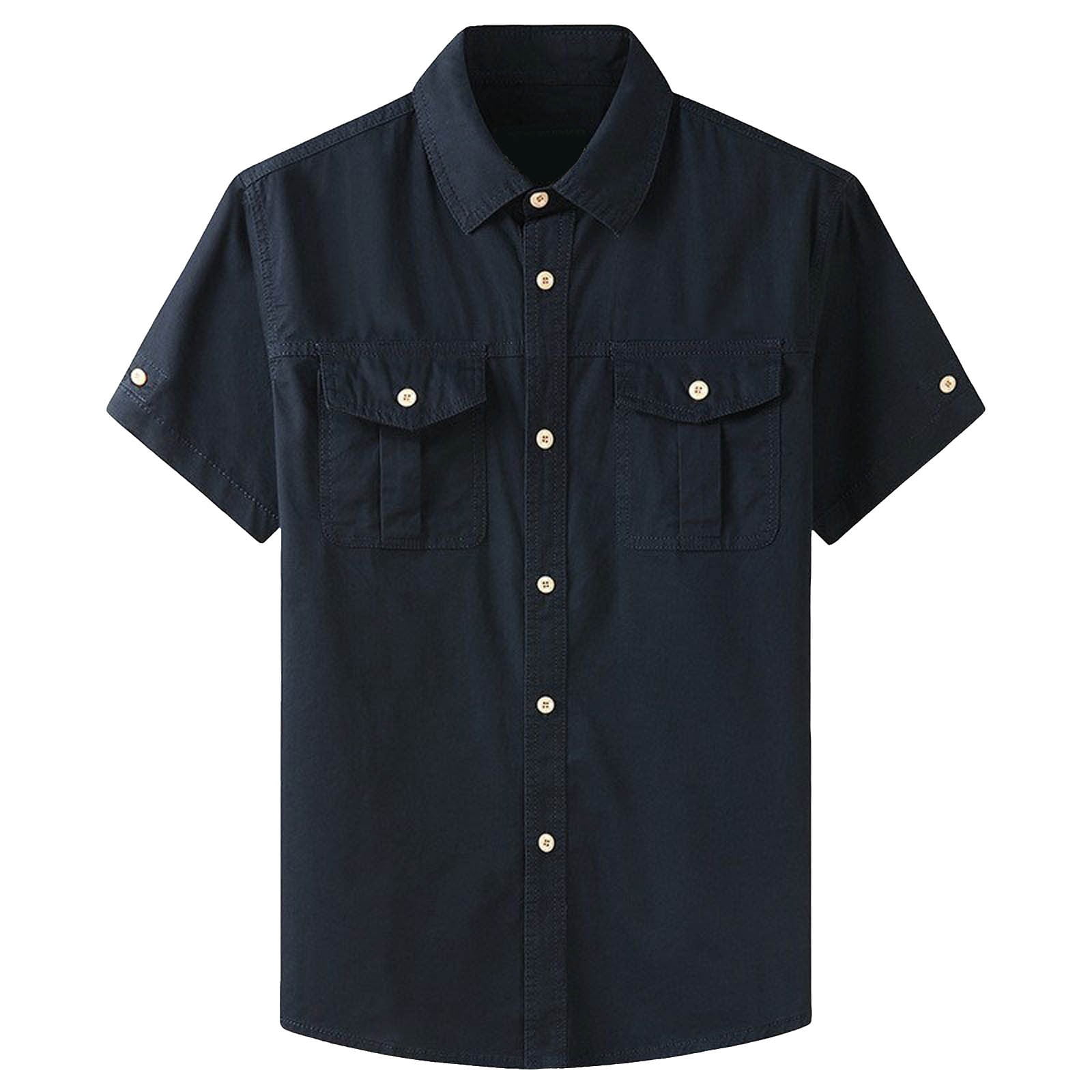 Men's Plus Size Button Up Long Sleeve Shirt