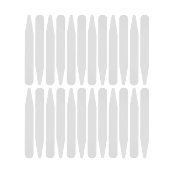 ButtonMode Collar Stays for Dress Shirts, Keep Collar Points Crisp Straight Neat, Removable, White Sturdy Plastic, 2 1/2 x 5/16 Inches, 24-Pack