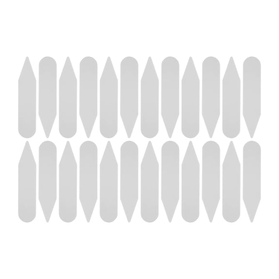 ButtonMode Collar Stays for Dress Shirts, Keep Collar Points Crisp Straight Neat, Removable, White Sturdy Plastic, 2 1/4 x 1/2 Inches, 24-Pack