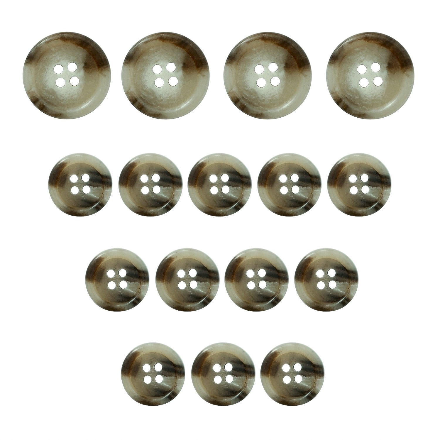 ButtonMode Faux Horn Suit Buttons 16pc Set has 4 Buttons Measuring 19mm ...
