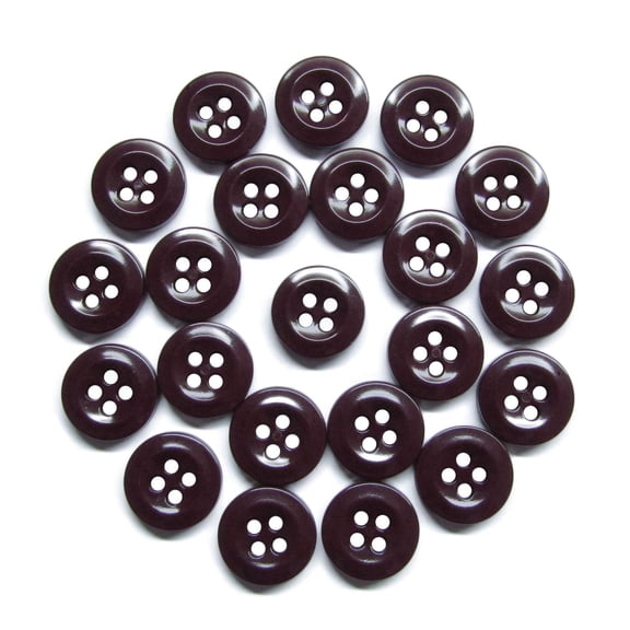 ButtonMode Work Shirt Buttons 13mm 20L Style 29 for Army, Dickies, Carhartt, Wrangler, Red Kap, Fits Class A, B, C Workwear, Military Spec Industrial Strength, Size 1/2", Burgundy Wine, 22-Buttons