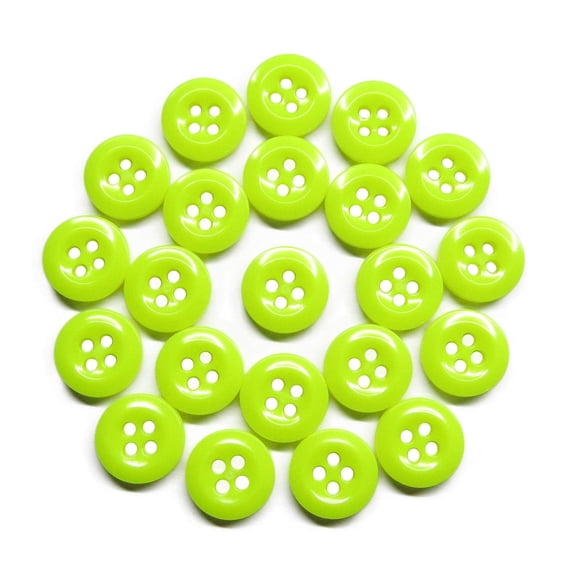 ButtonMode Work Shirt Buttons 13mm 20L Style 29 for Army, Dickies, Carhartt, Wrangler, Red Kap, Fits Class A, B, C Workwear, Military Spec Industrial Strength, Size 1/2", Yellow Lime, 22-Buttons