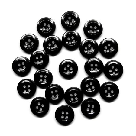 ButtonMode Work Shirt Buttons 13mm 20L Style 29 for Army, Dickies, Carhartt, Wrangler, Red Kap, Fits Class A, B, C Workwear, Military Spec Industrial Strength, Size 1/2", Black, 22-Buttons