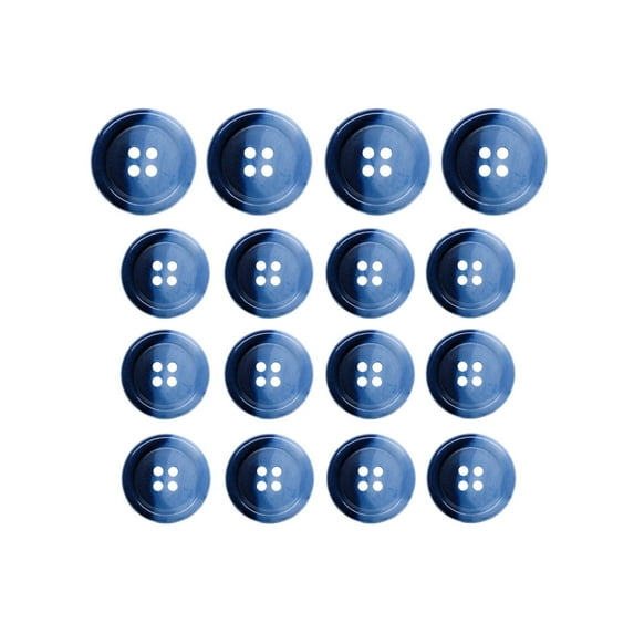 ButtonMode Luxury Suit Buttons 16pc Set includes 4 Buttons measuring 20mm (3/4 Inch) for Jacket Front and 12 Buttons measuring 15mm (9/16 Inch) for Jacket Sleeves and Pants, Blue Medium, 16-Buttons