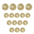 thumbnail image 1 of ButtonMode Regular Suit Buttons 16pc Set includes 4 Buttons measuring 20mm (3/4 Inch) for Jacket Front, 12 Buttons measuring 15mm (9/16 Inch) for Jacket Sleeves and Pants, Beige Khaki, 16-Buttons, 1 of 5