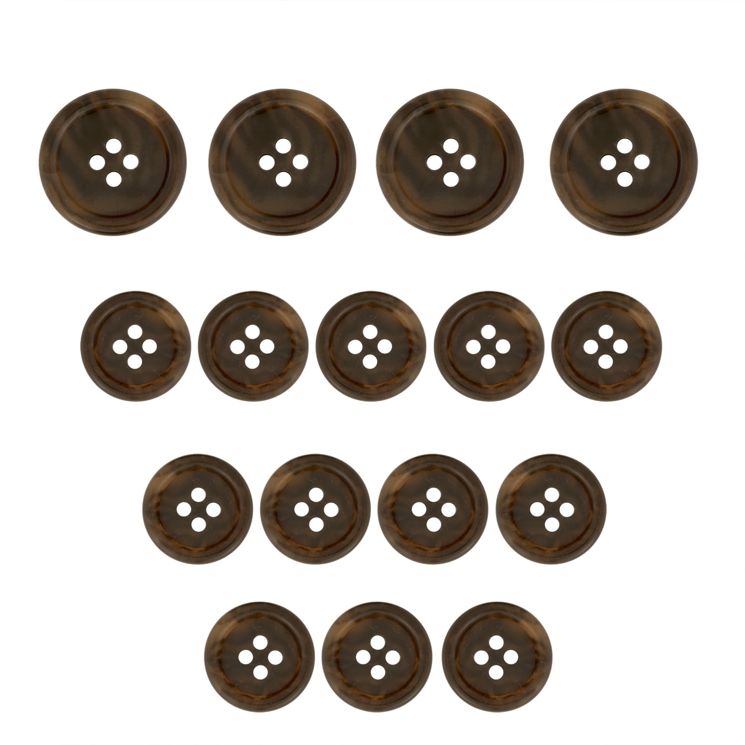 ButtonMode Standard Shirt Buttons 24pc Set Includes 8 Shirt Front Buttons x  11mm (7/16 Inch)