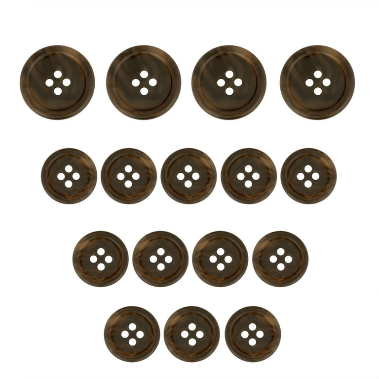 ButtonMode Regular Suit Buttons 16pc Set includes 4 Buttons measuring 20mm  (3/4 Inch) for Jacket Front, 12 Buttons measuring 15mm (9/16 Inch) for