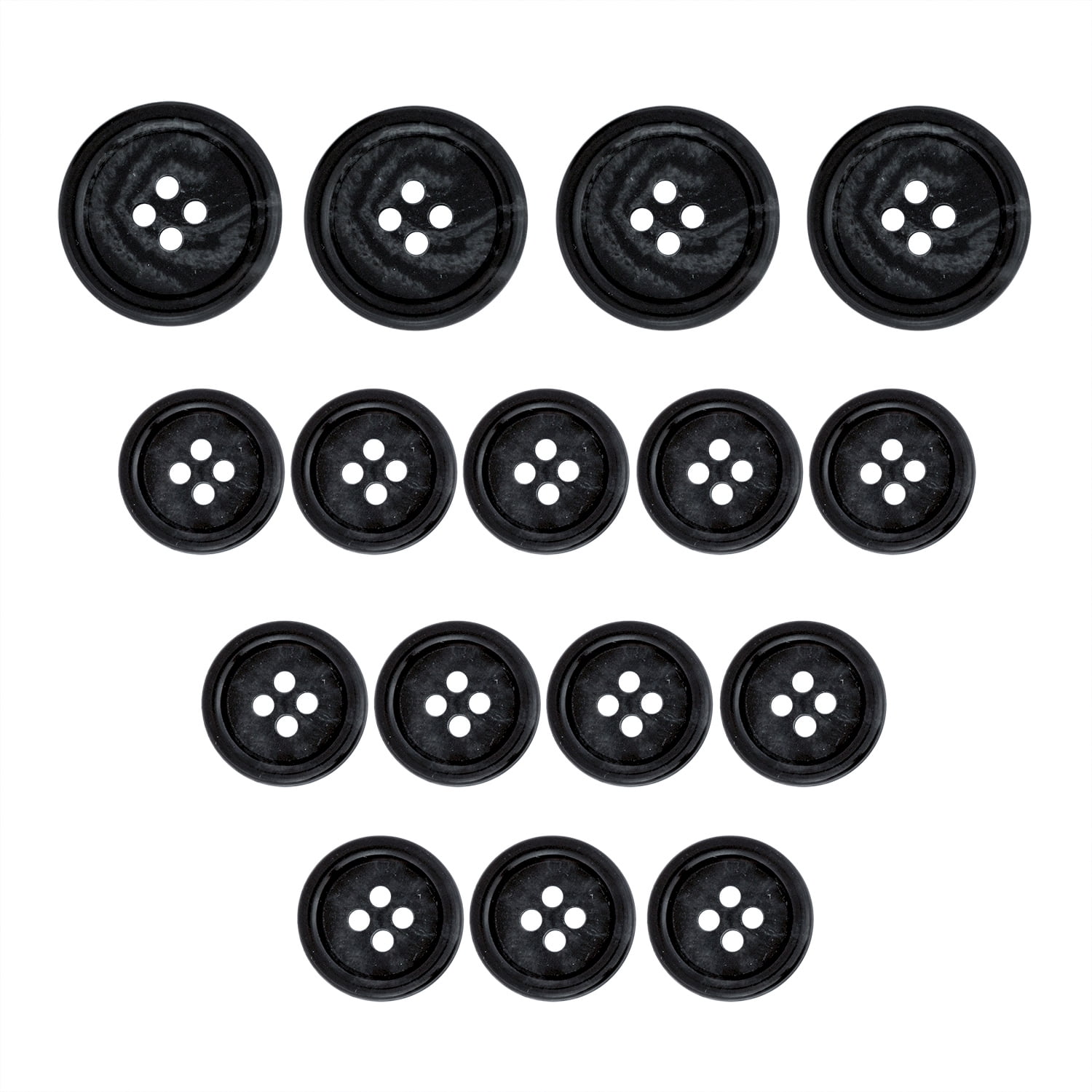 3 inch black deals buttons